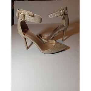 DREAM PAIRS Women's Size 9 Ankle Strap Closed Toe High Stilettos Heel Shoes Gold